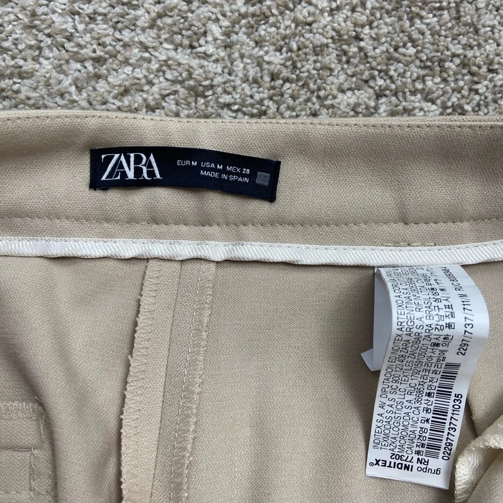 Zara High-Waist Cream Trousers